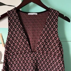 Zara Black and Red Geometric Mini Dress